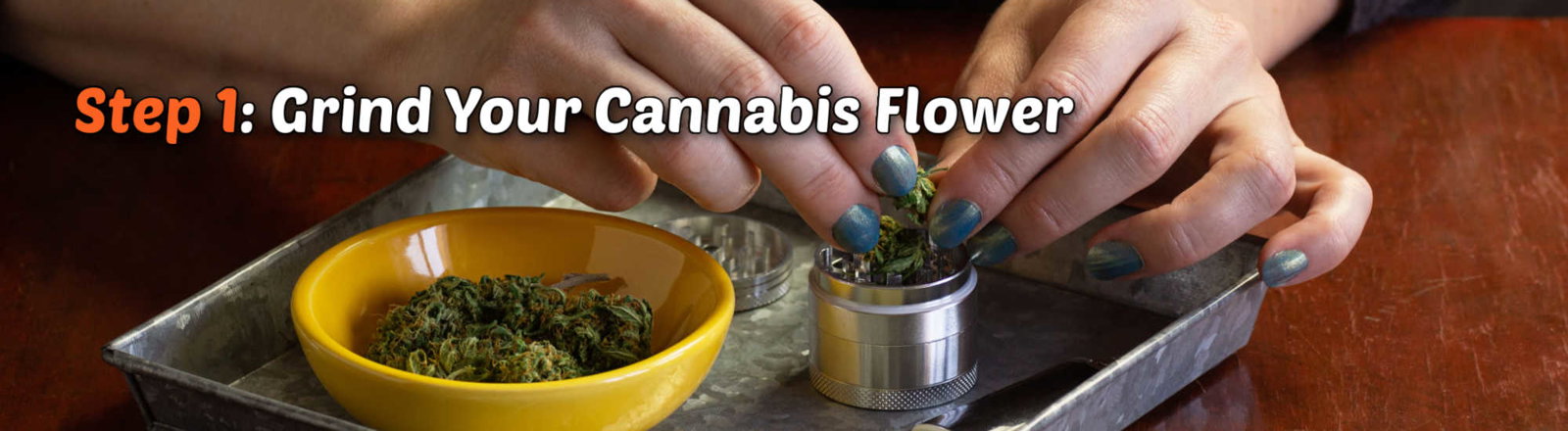 image of grind cannabis flower to make hemp wrap